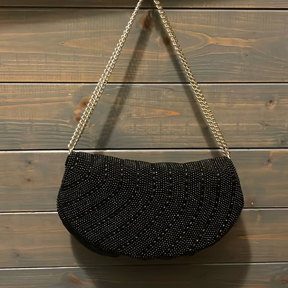 Du-Val Beaded Black Vintage Evening Bag